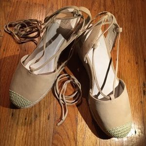 Gap lace-up suede wedges